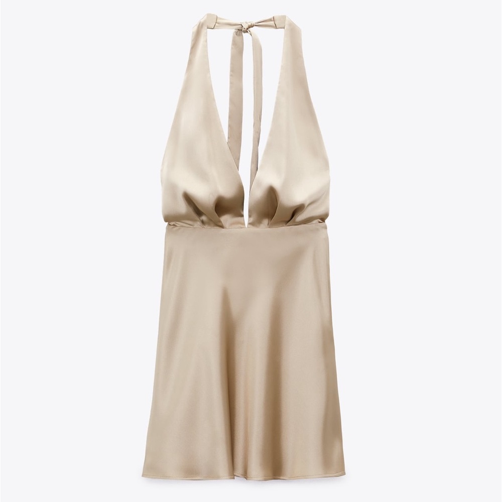 ZARA SATIN EFFECT MINI DRESS - SIZE MEDIUM